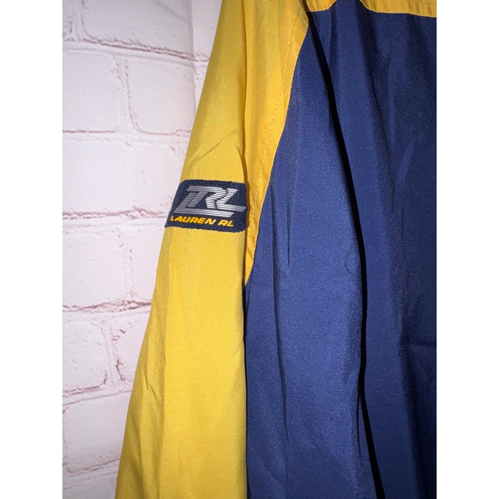 Lauren Ralph Lauren Petite Vintage Y2K Colorblock Windbreaker Navy Yellow PM - Picture 3 of 4